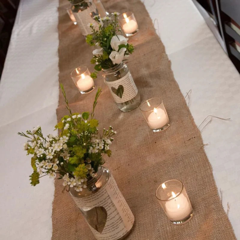 Chemin de Table Bapteme Toile de Jute