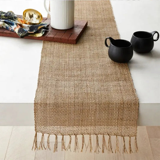 chemin de table en toile de jute pas cher