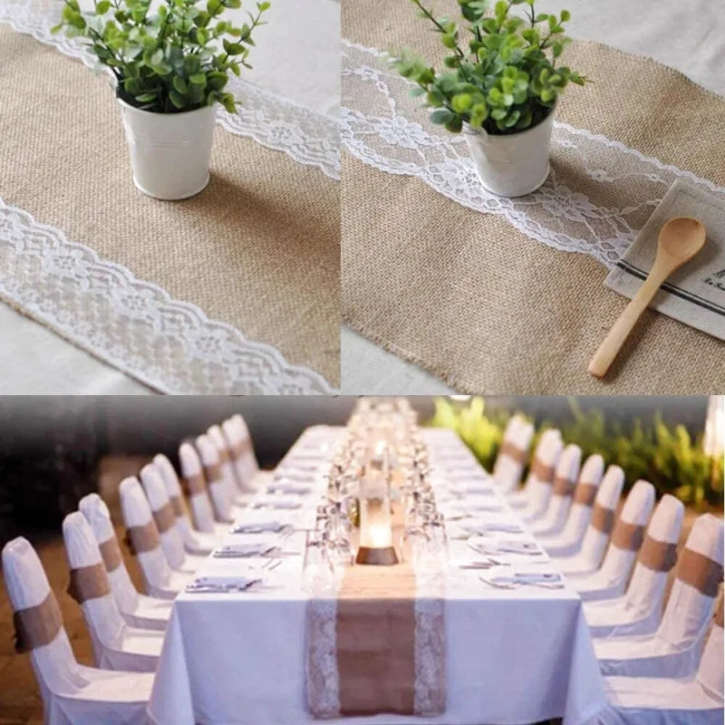 Chemin de Table Mariage Toile de Jute