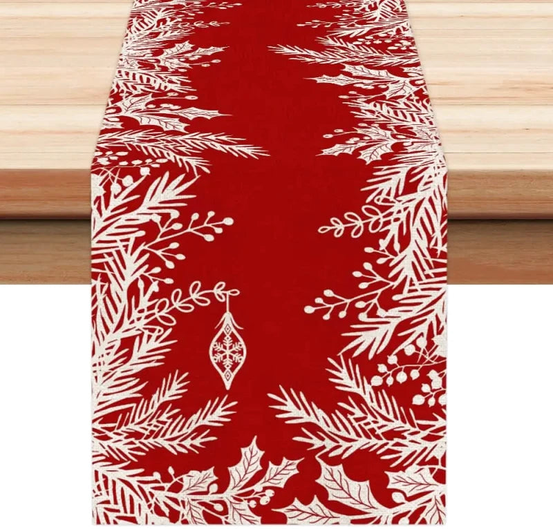 chemin de table rouge noel