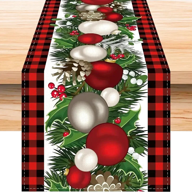 chemin de table tartan noel