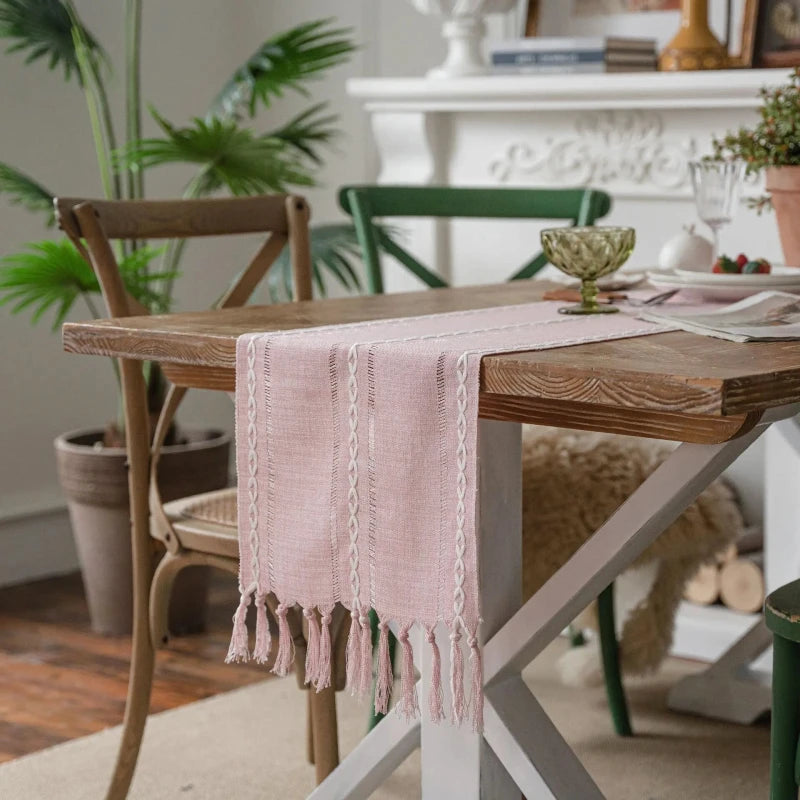 Chemin de Table Toile de Jute Rose