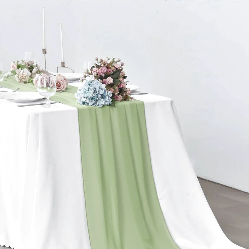 chemin table vert mariage