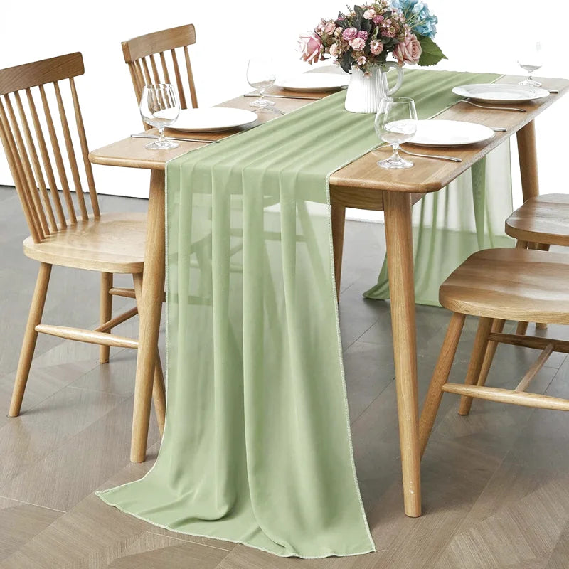 chemin table vert eau long