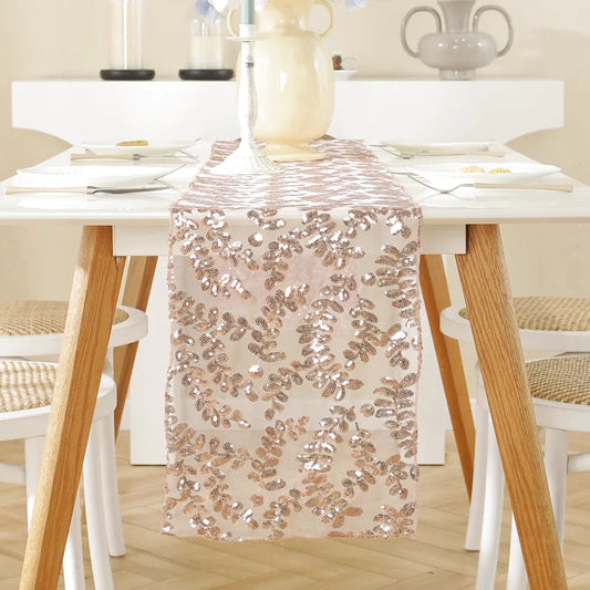 chemin table rose doré